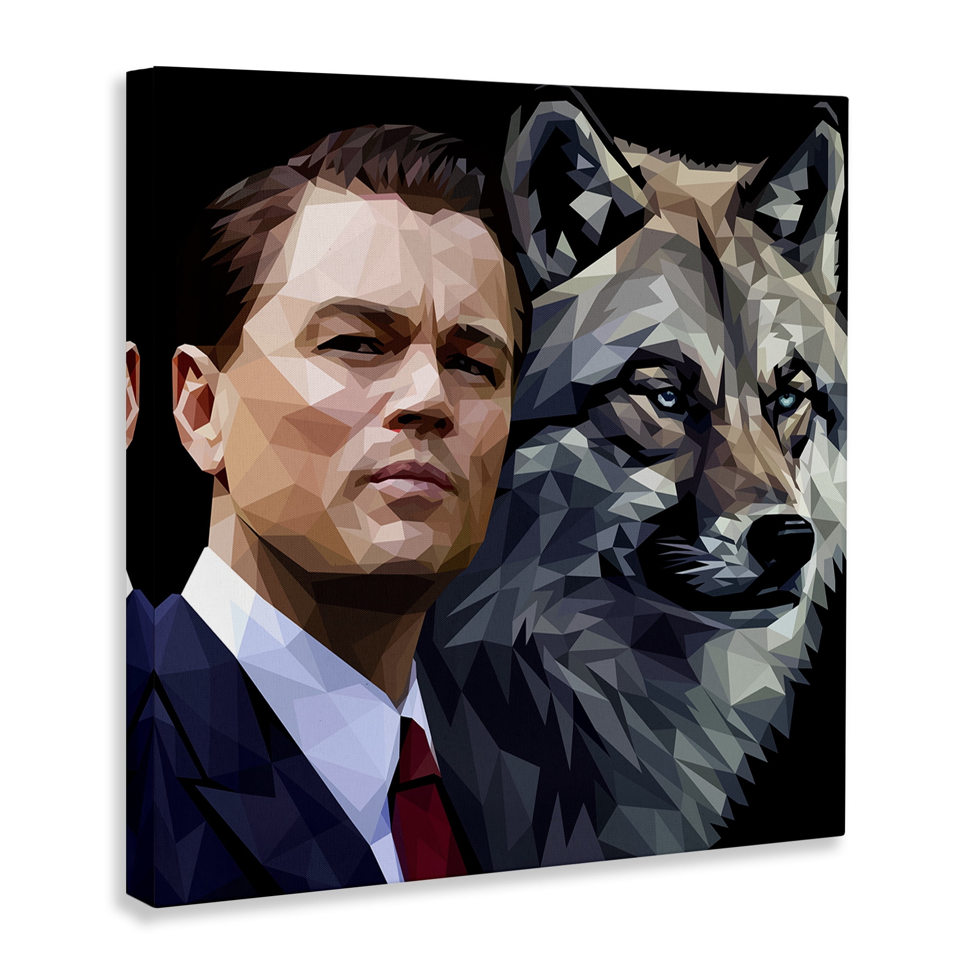 Stupell Industries Leonardo with Wolf People Painting Wrapped Canvas Art Print Wall Art, 36 x 36