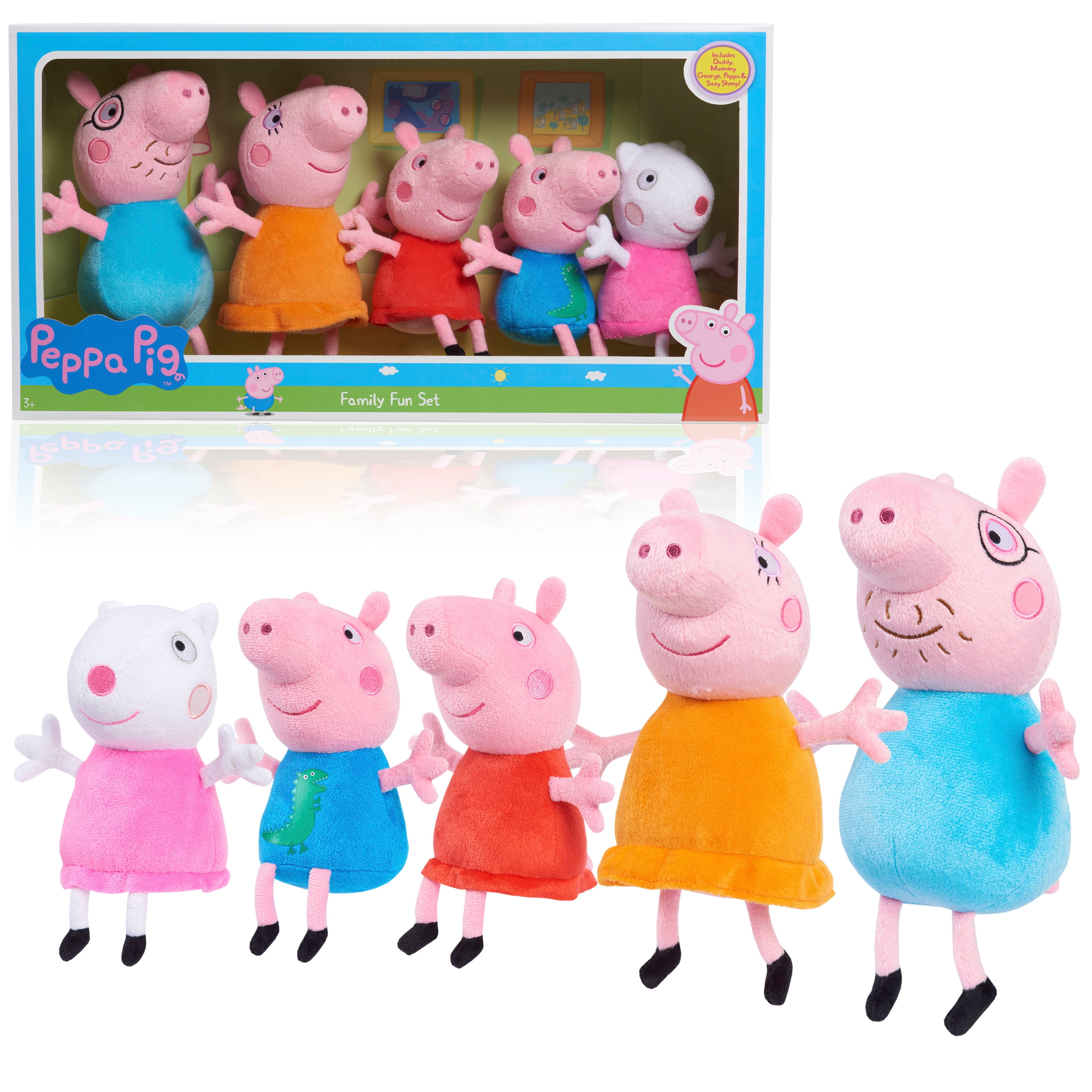 Peppa Pig Family Fun Plush Toys 5 Pack Includes Peppa, George, Mummy,  Daddy, and Suzy Sheep, Super Soft & Cuddly Stuffed Animals, Kids Toys for  Ages 3 Up, Gifts and Presents 