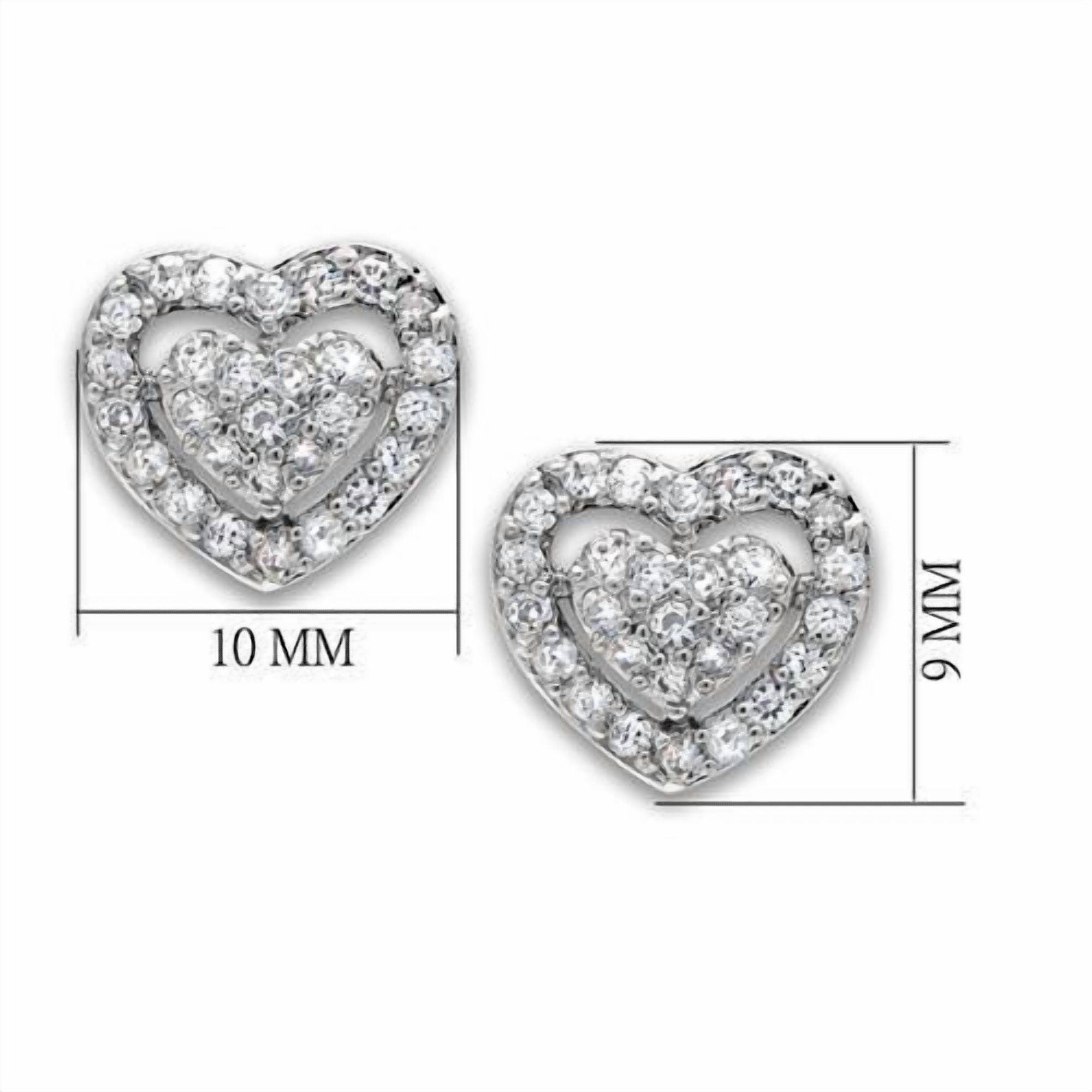 Women's Brass Rhodium CZ Clear 1.70(g) Fashion Stud Earrings