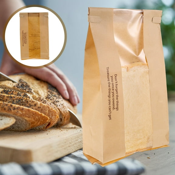 WRISTBIQUE 50pcs Khaki Bakery Paper Bags with Iron Buckle for Tea Use Perfect for Cookies and Snacks
