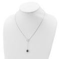 thumbnail image 3 of Sterling Silver Rhodium-plated 7-8mm Black Rice Freshwater Cultured Pearl Heart Necklace, 3 of 3