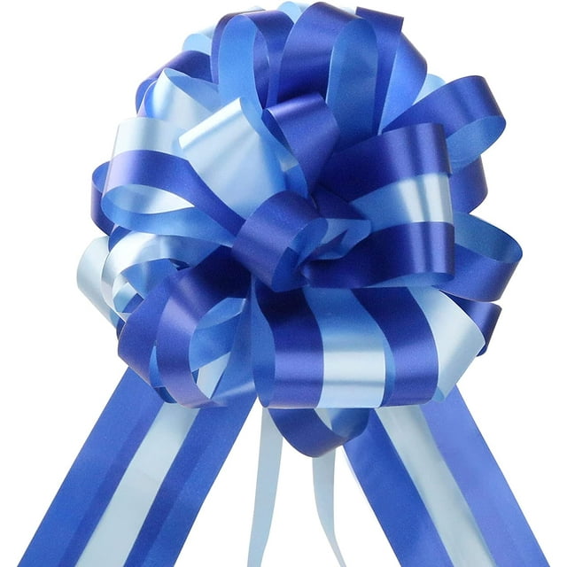 ShenMo 20 lazos de cinta, lazos grandes para regalos, cestas, arreglos florales, bodas, coches, decoraciones de fiesta (azul) LingWen 9024715183965