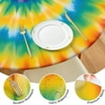 thumbnail image 4 of Rainbow Tie Dye Mandala Pattern Round Fitted Tablecloth with Elastic Edge,Dining Table Cover Waterproof,Outdoor Round Tablecloth for Camping,Dining,Indoor and Outdoor, 4 of 7