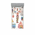 thumbnail image 2 of Ambesonne Colorful Fitted Sheet & Pillow Sham Set, Clown Circus, Queen, Multicolor, 2 of 3