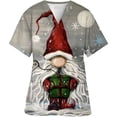 thumbnail image 2 of Blusas de algodón con cuello en V y estampado navideño para mujer y hombre, uniforme médico, uniforme de trabajo para cirujanos, blusas de médico y enfermera, 2 of 5