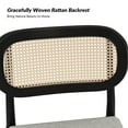 thumbnail image 3 of Farmhouse Dining Chairs Set of 6 Rattan Side Chairs Wood Legs Removable Cushion Home Kitchen Restaurant, 3 of 8