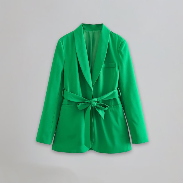 Blusa Conjunto de chaqueta de 2 piezas para mujer, cuello en V profundo, chaqueta informal, pantalones, traje de trabajo de talle alto Ygjytge Verde T L para Mujer