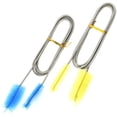 thumbnail image 1 of Paquete de caja Cepillo de limpieza de acuario azul y amarillo Manguera de agua Manguera de aire Cepillo de limpieza de acero inoxidable Cepillo de manguera flexible de doble punta Ormromra ZJWJ560, 1 of 7