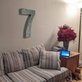 thumbnail image 3 of Huge 20" Metal Number Seven 7" Wall Decor, Silver with Rusted Edges, Galvanized Wall Mountable Decoration for Country, Mid-Century, or Farmhouse Themed Room or Event, 3 of 6