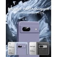 thumbnail image 4 of 3 in 1 for Google Pixel 7A Case, with 2 Pack Screen Protector, with Full Camera Cover Protection，Liquid Silicone Slim Shockproof Protective Phone Case [Microfiber Lining] (Lavender Grey), 4 of 12