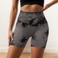 thumbnail image 2 of IWRICH Women's High Waist Workout Biker Shorts Gym Printed Seamless Cycling Scrunch Yoga Shorts Black M, 2 of 7