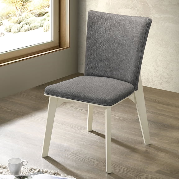 Wooden Dining Chairs Jean Grey Upholstered Dining Side Chair (Set of 2),Dining Chairs
