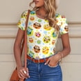 thumbnail image 6 of Pofeuu Colorful Owls 1 Print Short Sleeve Body Suits Women Round Neck Bodysuits for Women Onesie Adult Set Body Suit-, 6 of 7