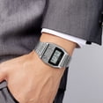 thumbnail image 5 of Retro Rectangle Digital Watch For Men Classic Stylish Design Multifunction Stainless Steel Business Men Wristwatch With Alarm, Stopwatch, Countdown, 5 of 5