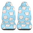 thumbnail image 1 of LAKIMCT Cute Teeth Car Seat Covers Vehicle Front Seat Covers Universal Fit Seat Protector, 1 of 9