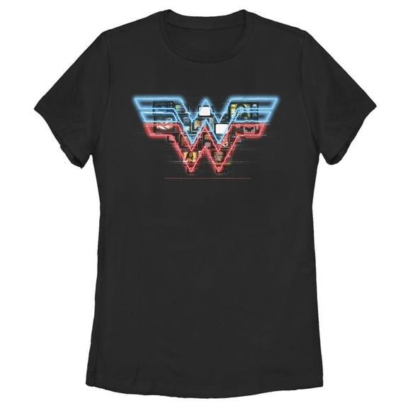 Women's Wonder Woman 1984 TV Logo Overlay Graphic Tee Black X Large