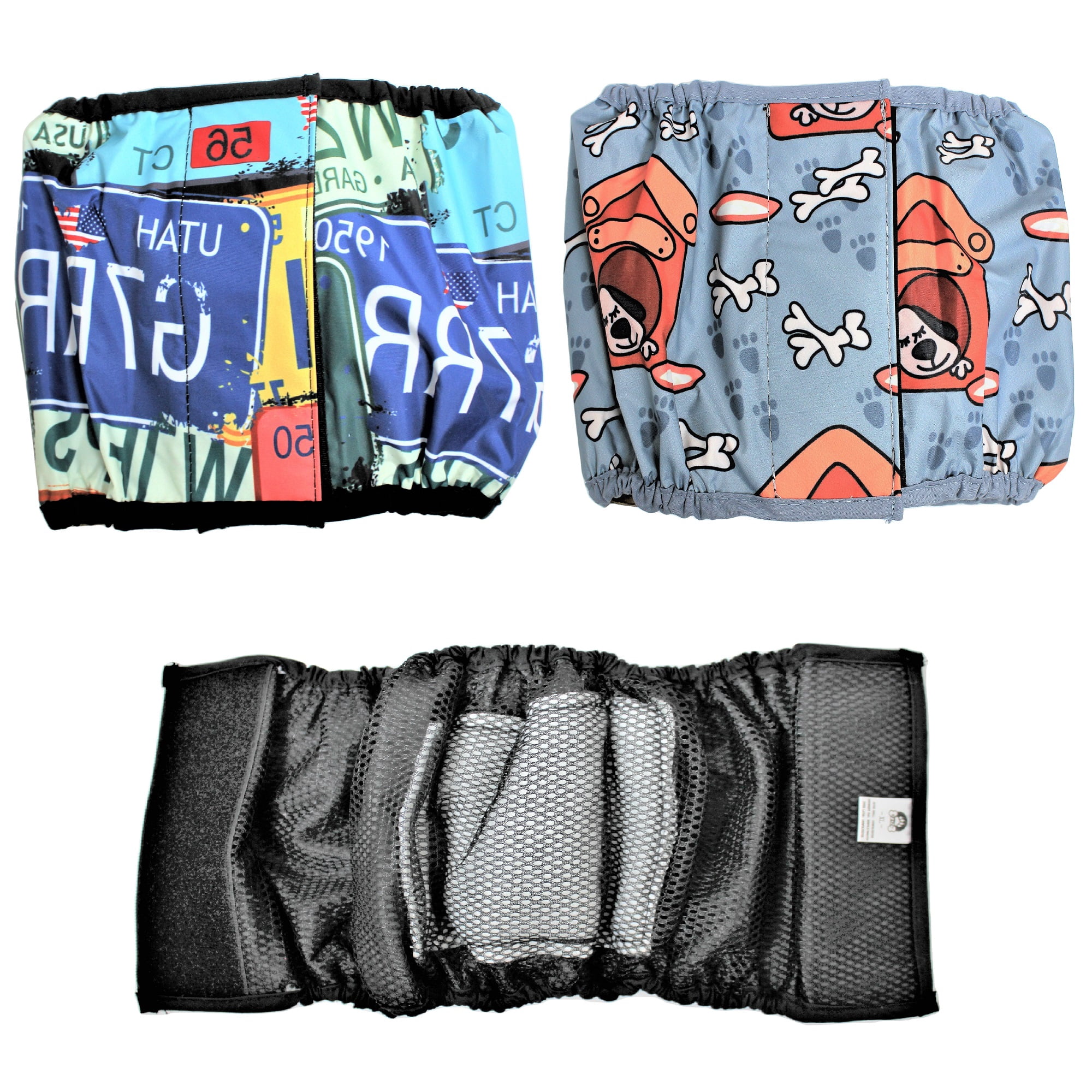 Pack – 2 Colors Waterproof Diapers Dog Belly Band With Absorbent Pad Male Wrap Reusable Sz XXXL (waist 20" - 27")