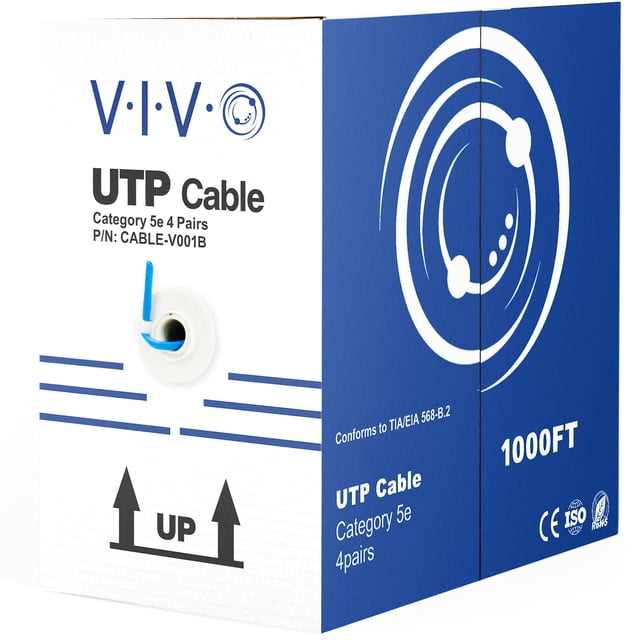 Cable Ethernet VIVO CCA Cat5e 24 AWG UTP 305 m azul