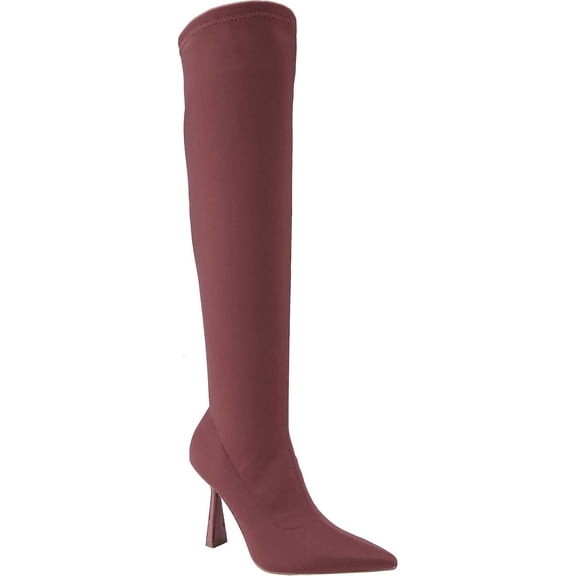 Women's Fashion Stretch Knee High Boots Stiletto Heel Boot Pointed Toe High Boots