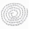 thumbnail image 2 of Cadenas de acero inoxidable 304 de 1 metro (39,37 pulgadas) con forma de clip, alargadas y tejidas. Color acero inoxidable. Cadena para manualidades DIY., 2 of 4