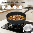 thumbnail image 2 of GPED Nonstick Frying Pan Skillet with Lid, 10 Inch Deep Frying Pan, 4.5 Qt Saute Pan with Bakelite Handle, Kitchen Cooking Pan Skillet, Compatible with All Stovetops (Gas, Electric & Induction), 2 of 6