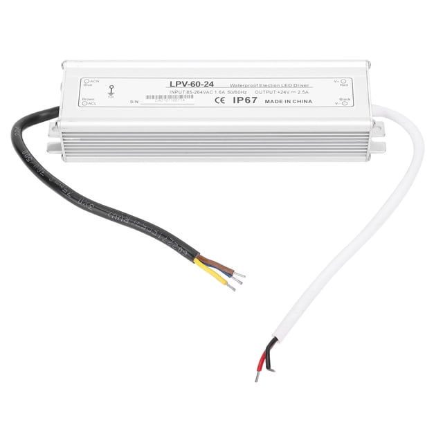 BERM Waterproof Power Supply Aluminum Alloy Switch Transformer Driver DC24V 60W LPV‑60‑24