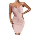 thumbnail image 2 of HKEJIAOI Robes de Sortie pour Femmes Cadeau d'Anniversaire Mode Femmes Aguichant Été Décontracté Uni Camis Sans Manches Gilet Robe Mini Économies Liquidation Rose, 2 of 8