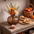 thumbnail image 4 of Racsoh Brown Glass Pumpkin Vase, Transparent Hydroponic Flower Vessel, Thanksgiving Table Centerpiece, for Dried Fresh Flowers Home Decor (Brown), 4 of 6
