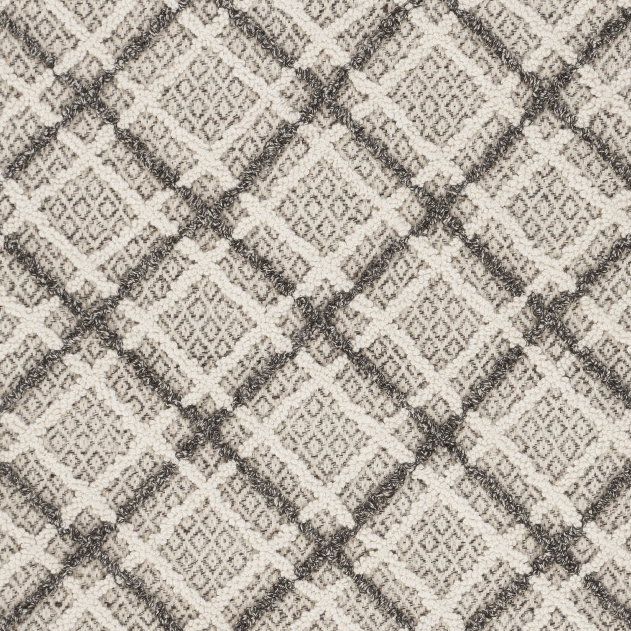 SAFAVIEH Trace Millicent Geometric Wool Area Rug, Dark Grey/Light Grey, 2'3" x 4'
