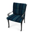 thumbnail image 3 of Jordan Manufacturing Sunbrella 44" x 22" Stanton Lagoon Navy Stripe Rectangular Outdoor Chair Cushion with Ties and Hanger Loop, 3 of 12