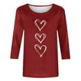 thumbnail image 4 of Ruimatai Women's Casual Printed Round Neck Three Quarter Sleeve T-Shirt Loose Fit Blouse Top for Comfortable Daily Wear, 4 of 5
