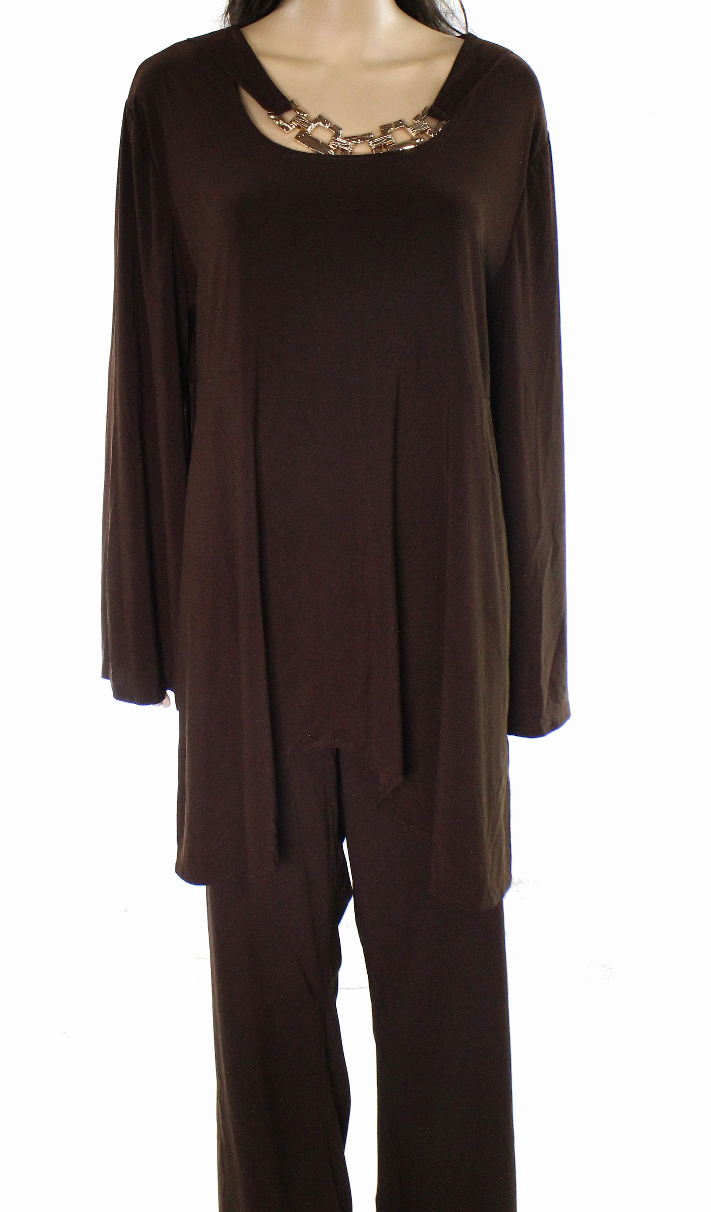 brown plus size tunic