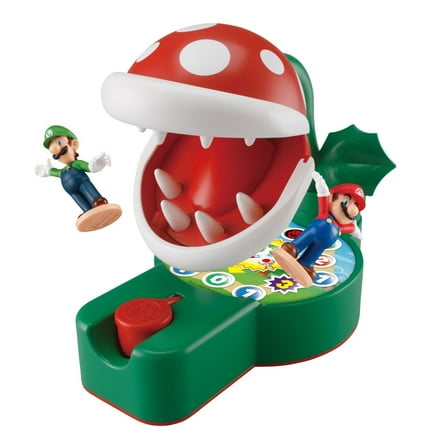 Epoch Games Super Mario Piranha Plant Escape!, Tabletop Skill and Action Game with Collectible Super Mario Action Figures, Ages 4 