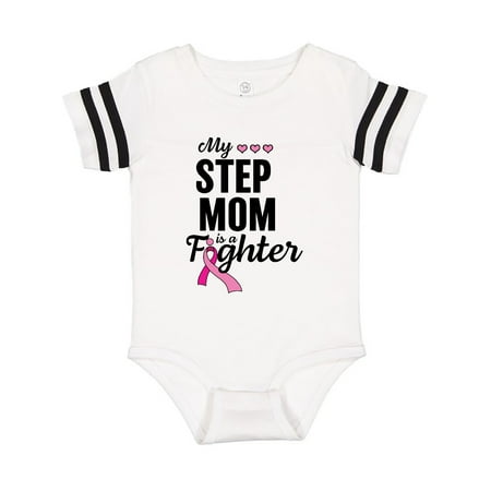 

Inktastic Breast Cancer Awareness My Step Mom is a Fighter Gift Baby Boy or Baby Girl Bodysuit