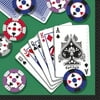 Unique Casino Poker Card and Chips 10in Beverage Napkins, Green, 24 Pack