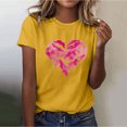 thumbnail image 1 of WILLBEST T-Shirts pour Femmes Col Rond Décontracté avec Imprimé Cœur Saint-Valentin Manches Courtes, 1 of 4