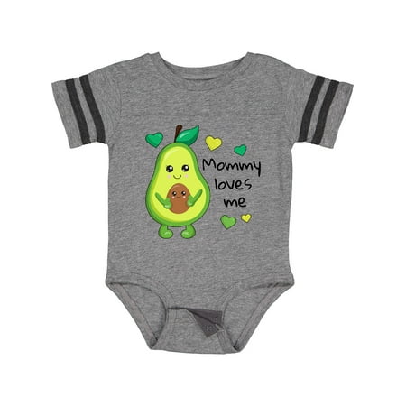 

Inktastic Mommy Loves Me with Avocado Baby and Green Hearts Gift Baby Boy or Baby Girl Bodysuit