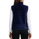 thumbnail image 3 of Chaleco de piel sintética elegante para mujer, chaqueta sin mangas con cremallera para uso casual, M azul oscuro, 3 of 6