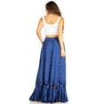 thumbnail image 2 of Sakkas Ivy Second Women's Maxi Boho Elastic Waist Embroidered A Line Long Skirt - Navy - One Size, 2 of 5