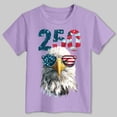 thumbnail image 4 of mgoYE Girls Boys American Flag Shirt 4th of July T-Shirt Patriotic Short Sleeve Tee USA Flag Stripe Star Summer Blouse Tops 250th Anniversary USA T-Shirt(Purple,2-3 Years), 4 of 5