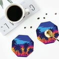 thumbnail image 5 of Balery 6 Pcs Beach With Palm Treesleather Coasters Set, Drink Table Cup Coasters For Living Room Kitchen Coffee Decor, 5 of 9