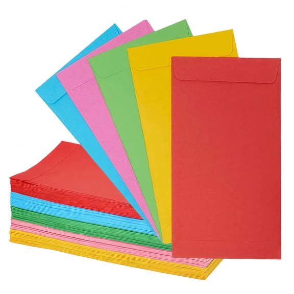 100 Pack Colorful Coin Envelopes for Cash Money,6 1/2×3 1/2 In Self-Adhesive Seed Envelopes for Office,Garden and Gift