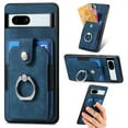 thumbnail image 1 of Jiahe Cover for Google Pixel 7A, Wallet Case with Built-in 360°Rotation Ring Stand,Anti-Drop Shockproof Credit Card Slots Lens Protector Cover,Support Magnetic Car Mount,, blue, 1 of 8