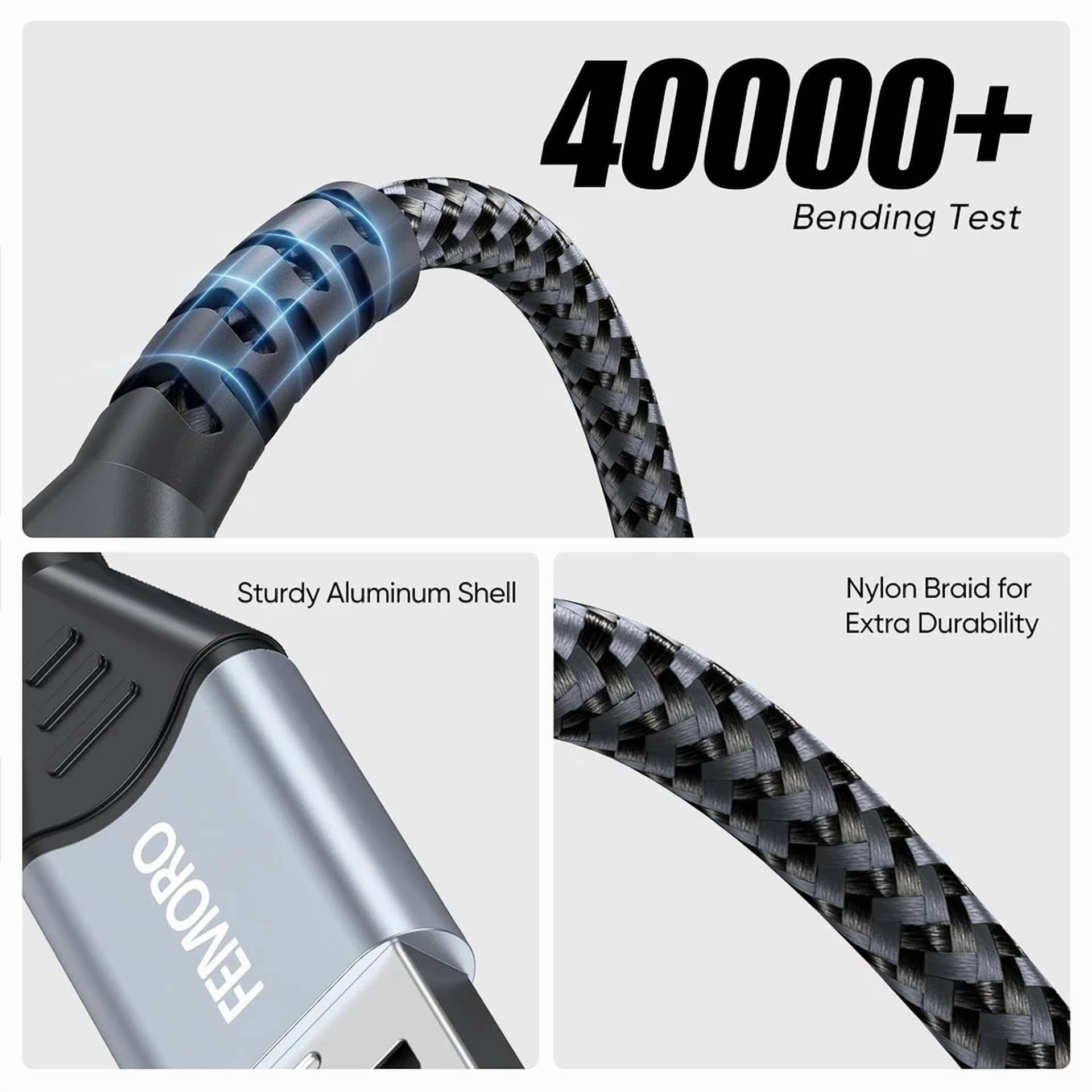 BUTTERFLY- Femoro Micro Usb Cable 6Ft 480Mbps Data Transfer & 12W Charging, A To...