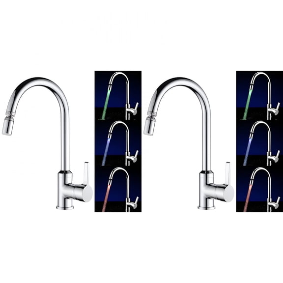 HIBIBUD 2026 New 2 Pcs Chrome Kitchen Faucet with Pull Down Sprayer,Single Handle Kitchen Sink Faucet with Pull Out Sprayer,Stainless Steel