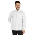 thumbnail image 1 of Bestman Chemise Unie à Manches Longues pour Hommes, Col Chinois, Patte de Boutonnage Double devant, 1 of 7