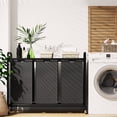 thumbnail image 6 of 3-Section Laundry Sorter with Top Shelf and Pull-Out Bags, Heavy Duty Rolling Laundry Hamper on Wheels, 144L Large Capacity, Black, 6 of 7