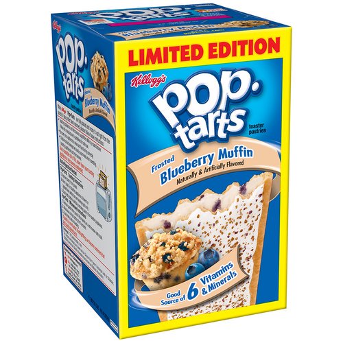 Kellogg's PopTarts Frosted Blueberry Muffin Toaster Pastries, 8 count