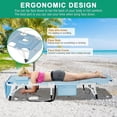thumbnail image 4 of ABORON 2 Pack Folding Patio Chaise Lounge Chair - 5 Position Adjustable -28" Wide Foldable Camping Cot Bed with Cushion, Portable Beach Lounge Chair for Pool Lawn Deck Poolside Outdoor Sunbathing, 4 of 8
