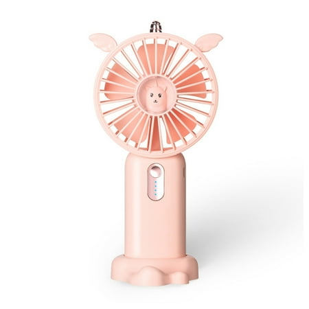 

Mini Portable Fan Dual Motors Powerful Handheld Fan Small Desk Fan with Base Lightweight USB Rechargeable Fan for Stylish Girl Women Men Indoor Outdoor pink pink，G21261